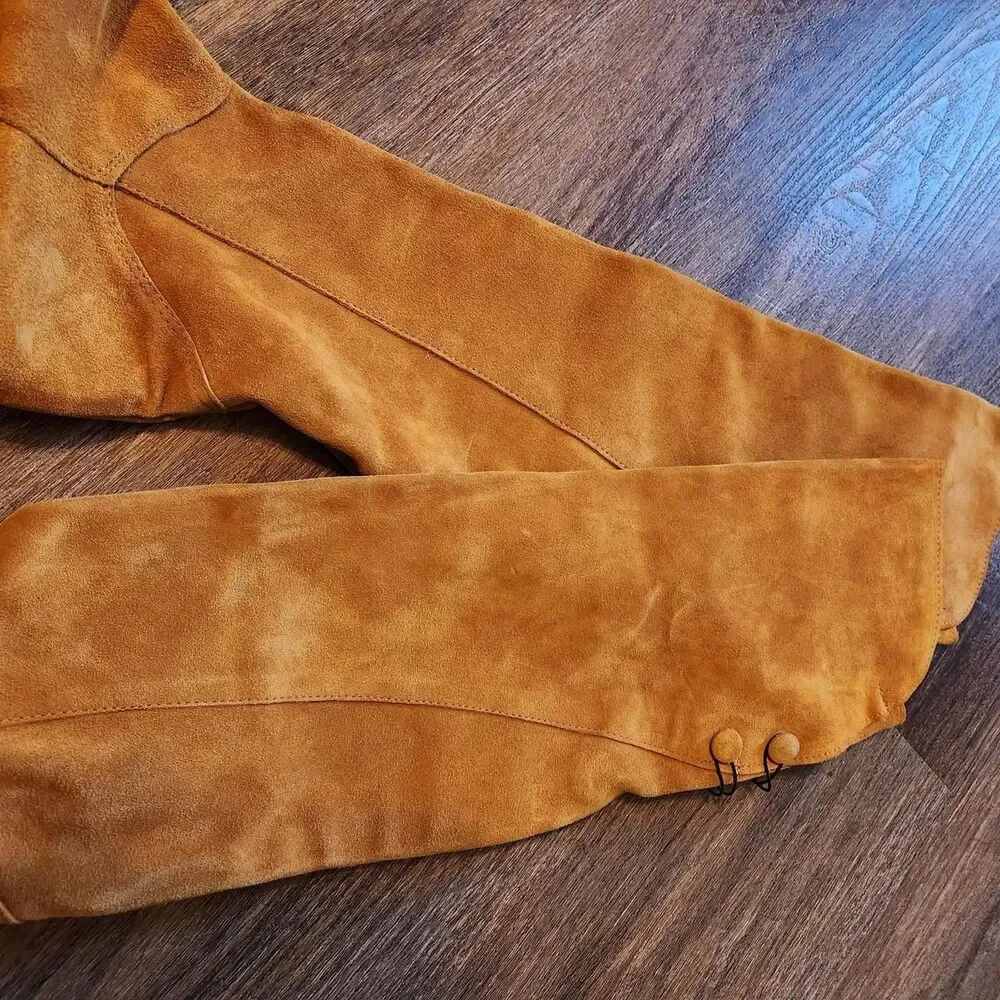Women's Tan and Brown knee High Suede Boots Size 8.5